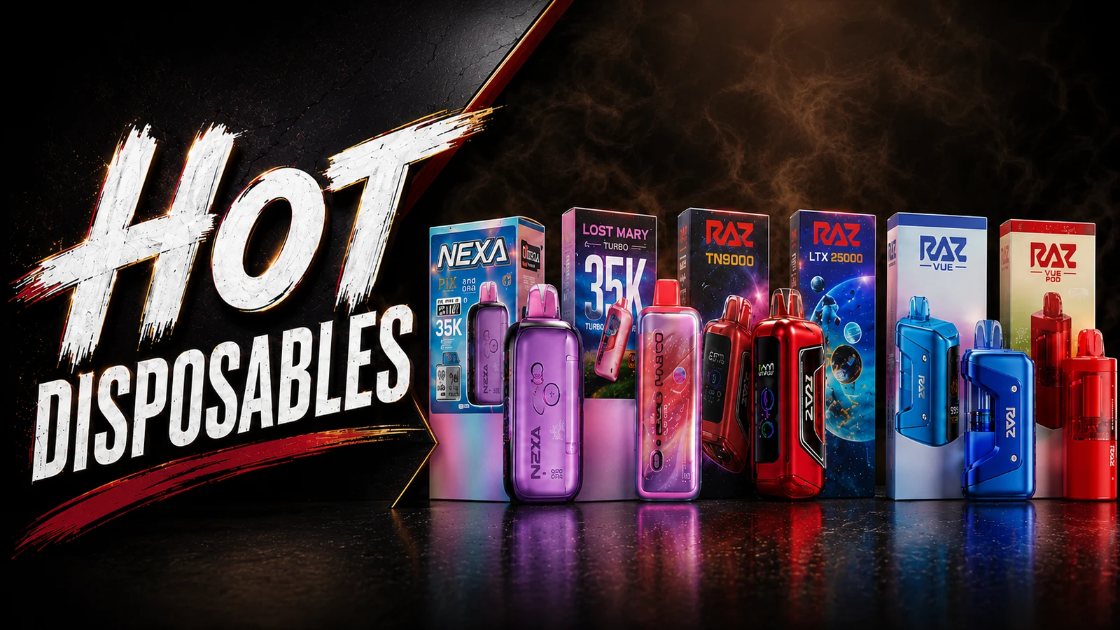 RAZ, Lost Mary and NEXA disposable vapes available at ZAZA Smoke Shop in Kissimmee