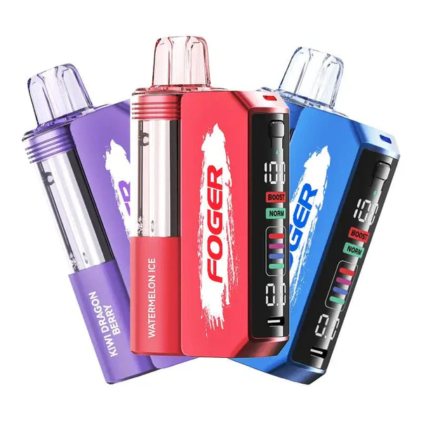 Three FOGER Switch Pro 30K kits in purple, red, and blue