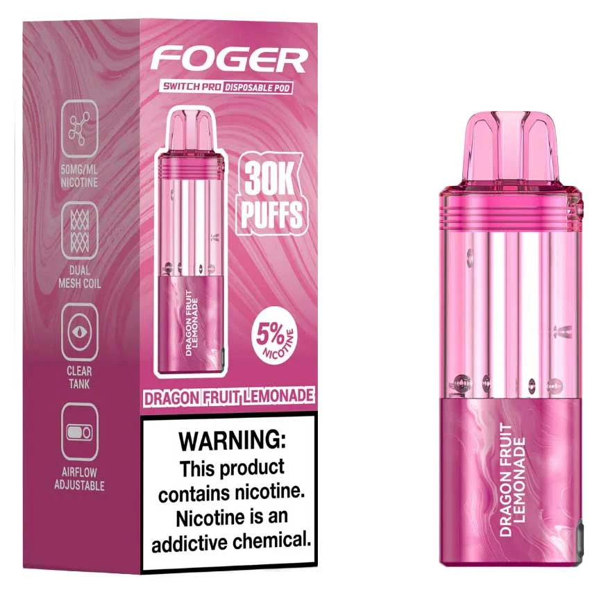 FOGER Switch Pro 30K replacement pod in Dragon Fruit Lemonade flavor with packaging
