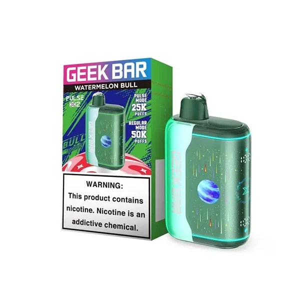 GEEK BAR Pulse X 2 50K Watermelon Bull device and packaging at ZAZA Smoke Shop & Vapes in Kissimmee