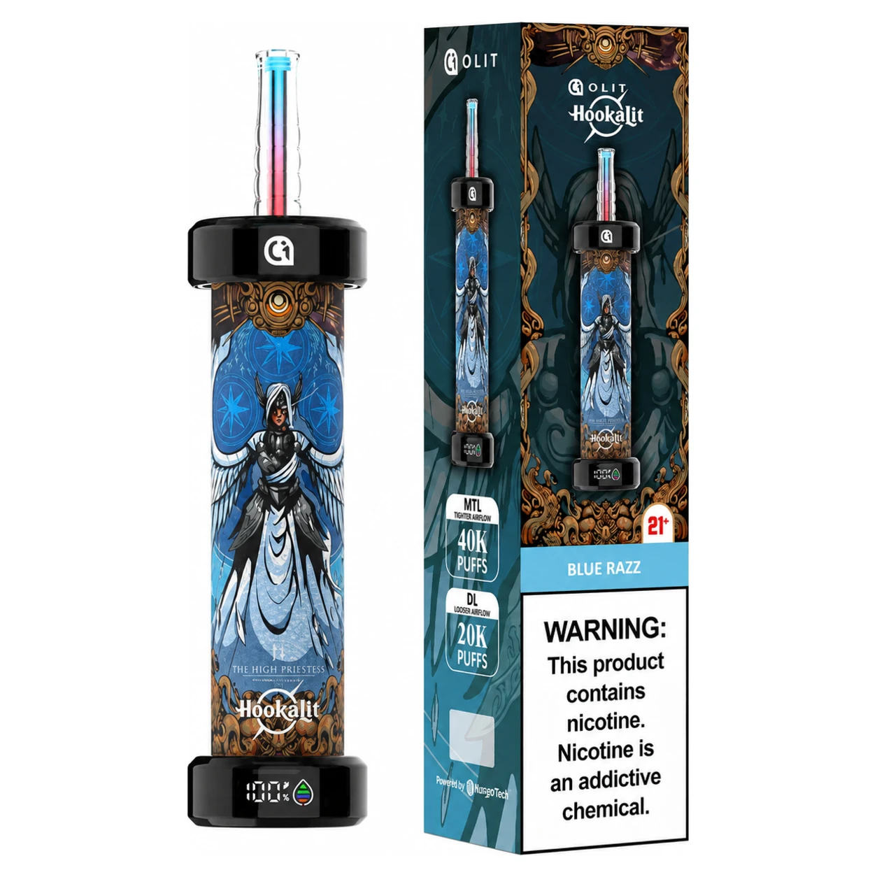 OLIT Hookalit 40K Blue Razz disposable hookah vape with box available at ZAZA Smoke Shop & Vapes – Kissimmee.